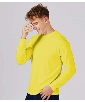 Undershirts Men's Bamboo T-Shirts Crewneck Undershirt - B07-light Yellow - CB193TQS7Z8