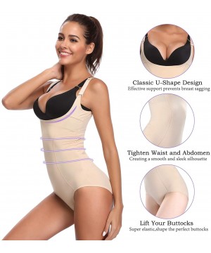 Shapewear Seamless Bodysuit Shapewear for Women Tummy Control Body Shaper - Nude-089 - CD18X2IN748