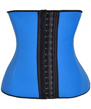 Shapewear Women Waist Trainer 3-Breasted Tummy Control Belt Weight Loss Body Shaper - Blue - CM19D3R2N96