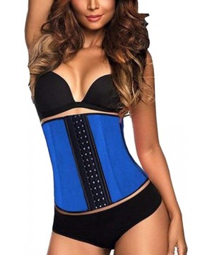 Shapewear Women Waist Trainer 3-Breasted Tummy Control Belt Weight Loss Body Shaper - Blue - CM19D3R2N96