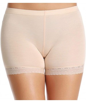 Panties Lace Cotton Underskirt Short Panties for Women Under Dresses Non Chafing High Waist Skimmies - Beige - CF18TA69IIY