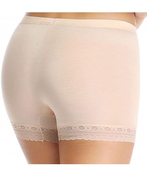 Panties Lace Cotton Underskirt Short Panties for Women Under Dresses Non Chafing High Waist Skimmies - Beige - CF18TA69IIY