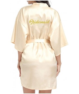 Bustiers & Corsets Women Bridal Pajamas Wedding Brideslmaid Gift Mother Sister of The Bride Robes - Yellow - CZ194DT48WQ