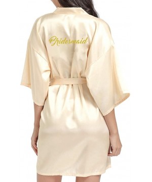 Bustiers & Corsets Women Bridal Pajamas Wedding Brideslmaid Gift Mother Sister of The Bride Robes - Yellow - CZ194DT48WQ