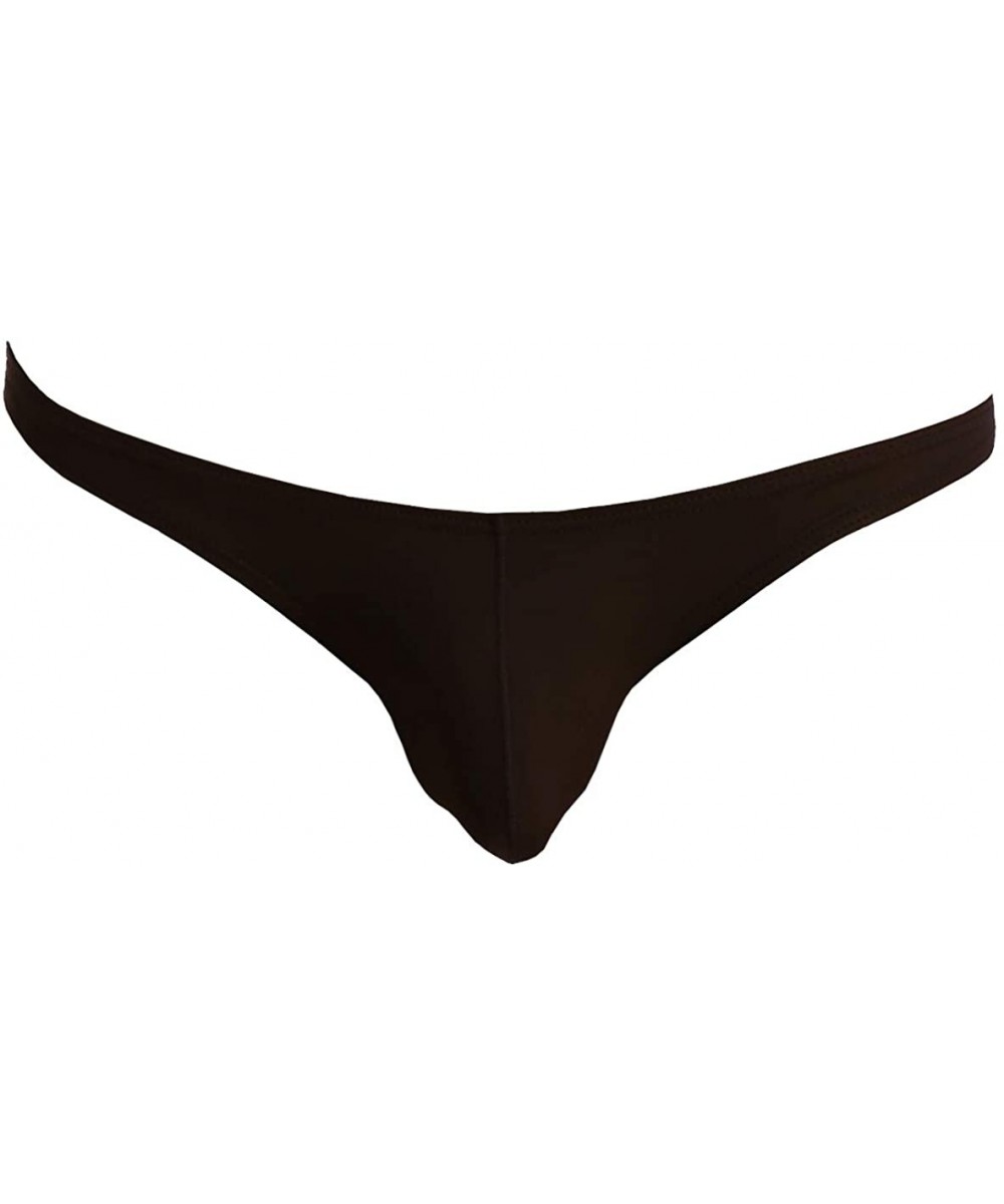 Briefs Men's Underwear Ice Silk Panties Transparent Low Waist Triangle Briefs - Black - CY18DLUOHAI