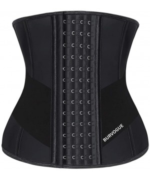 Bustiers & Corsets Waist Trainer for Weight Loss-Women Trimmer Slimmer Belt Latex Corset Cincher Body Shaper - Black 9 Steel ...