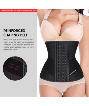 Bustiers & Corsets Waist Trainer for Weight Loss-Women Trimmer Slimmer Belt Latex Corset Cincher Body Shaper - Black 9 Steel ...