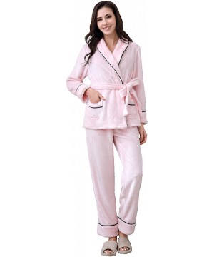 Sets Women's Soft and Warm Fleece Two-Piece Set Size RHW2773 - Light Pink - CR1864NU9UT