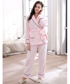 Sets Women's Soft and Warm Fleece Two-Piece Set Size RHW2773 - Light Pink - CR1864NU9UT