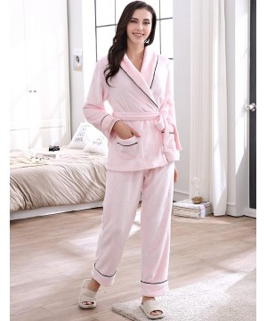 Sets Women's Soft and Warm Fleece Two-Piece Set Size RHW2773 - Light Pink - CR1864NU9UT