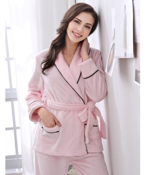 Sets Women's Soft and Warm Fleece Two-Piece Set Size RHW2773 - Light Pink - CR1864NU9UT