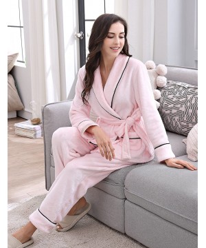 Sets Women's Soft and Warm Fleece Two-Piece Set Size RHW2773 - Light Pink - CR1864NU9UT