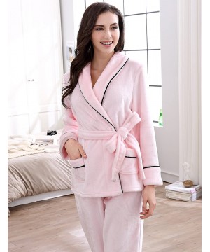 Sets Women's Soft and Warm Fleece Two-Piece Set Size RHW2773 - Light Pink - CR1864NU9UT