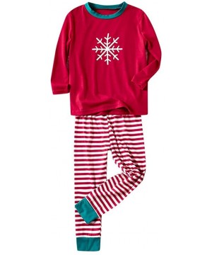 Sleep Sets Matching Family Pajamas Sets Christmas PJ's with Snowflake Long Sleeve Tee and Stripe Printed Pants Loungewear Red...