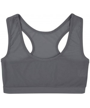 Bras Women Seamless Underwear Mesh See-Through Bra Stretch Workout Crop Vest - Gray - CJ18YK33CG6