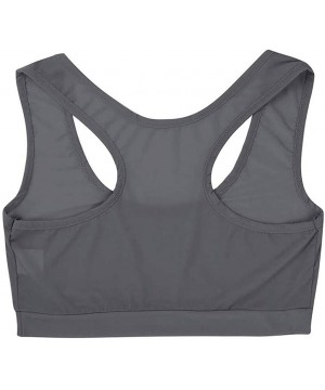 Bras Women Seamless Underwear Mesh See-Through Bra Stretch Workout Crop Vest - Gray - CJ18YK33CG6