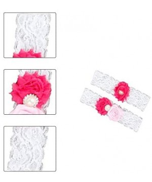 Garters & Garter Belts Wedding Bridal Garters White Flower Garter Lace Set of 2 - Pink 2 - C318YTKIYTX