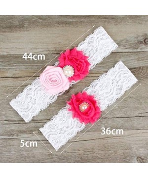 Garters & Garter Belts Wedding Bridal Garters White Flower Garter Lace Set of 2 - Pink 2 - C318YTKIYTX