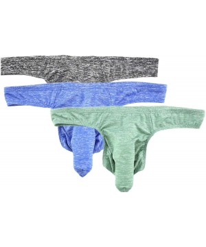 Trunks Men's Sexy Elephant Nylon Underwear Briefs Trunk 3 Pack - Bk+bu+gr - C5194T9UDTR