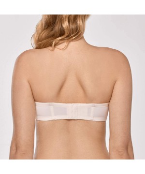 Bras Women's Underwire Contour Multiway Full Coverage Strapless Bra Plus Size - Rose White - C7194MW8SWS