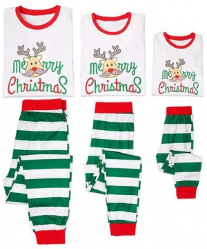 Sets Family Matching Christmas Pajamas Set Deer Print Tops and Red Striped Pants Sleepwear for Family - Green - CY18I8AMHC3