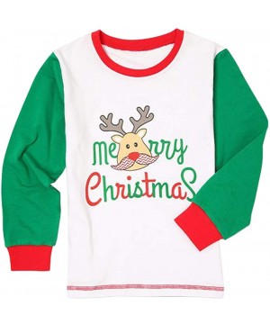 Sets Family Matching Christmas Pajamas Set Deer Print Tops and Red Striped Pants Sleepwear for Family - Green - CY18I8AMHC3