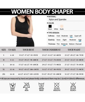 Shapewear Women's Shapewear Tank Top Cami Shaper with Built in Removable Bra Pads Body Shaper Camisole - Black - CL18OZ87QGZ