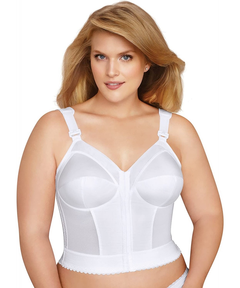 Bras Plus Size Fully Women's Front Close Longline Posture Bra 5107530 - White - CB111F1RZFD