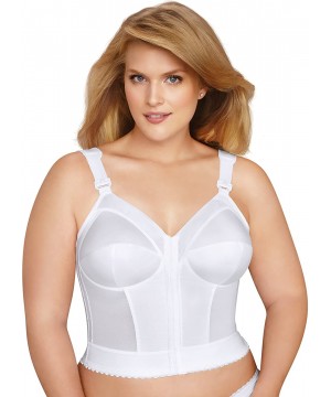 Bras Plus Size Fully Women's Front Close Longline Posture Bra 5107530 - White - CB111F1RZFD