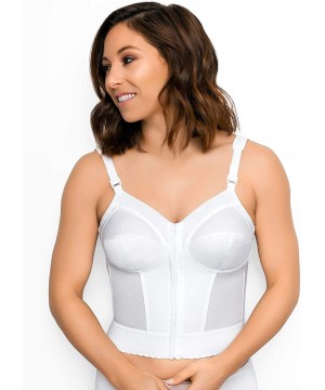 Bras Plus Size Fully Women's Front Close Longline Posture Bra 5107530 - White - CB111F1RZFD