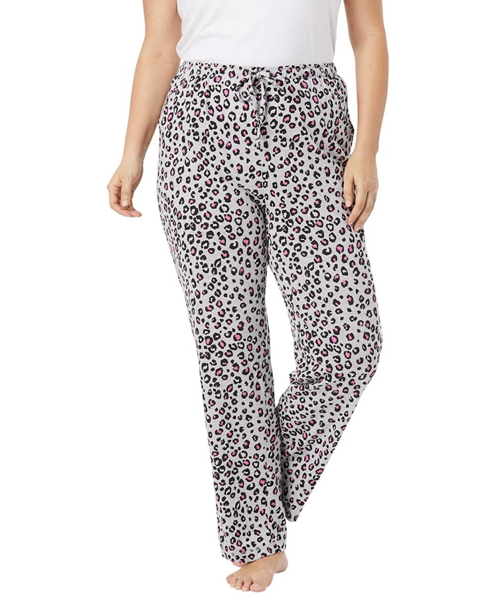 Bottoms Women's Plus Size Knit Sleep Pant Pajama Bottoms - Heather Grey Animal (0849) - CM190LH4LDL