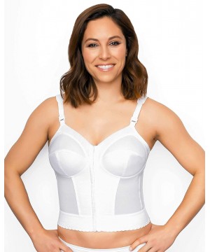 Bras Plus Size Fully Women's Front Close Longline Posture Bra 5107530 - White - CB111F1RZFD