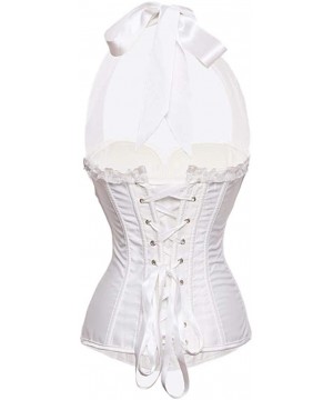 Bustiers & Corsets Women's&Ladies Sexy Satin Vintage Renaissance Padded Corset Zipper Burlesque Lace up Back Corset Bustier -...