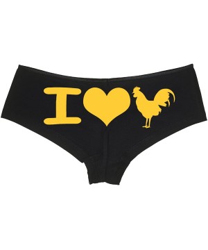 Panties I Heart Cock Boy Short Panties - I Love Cock Rooster Boyshort Underwear - Panty Game Shower Gift - Yellow - CU187EDX4GT