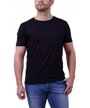 Undershirts Crew Neck T-Shirts for Men/Mens Undershirts/Casual Tshirts for Mens/Heavy 5.6 oz White and Black 3 Pack - Black -...