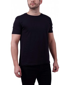 Undershirts Crew Neck T-Shirts for Men/Mens Undershirts/Casual Tshirts for Mens/Heavy 5.6 oz White and Black 3 Pack - Black -...