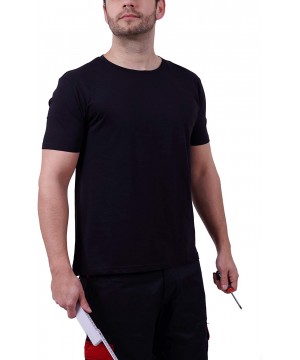 Undershirts Crew Neck T-Shirts for Men/Mens Undershirts/Casual Tshirts for Mens/Heavy 5.6 oz White and Black 3 Pack - Black -...