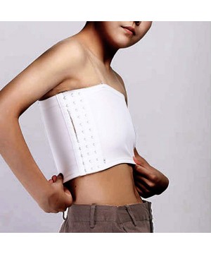 Bustiers & Corsets Women Elastic Band Strapless Solid Les Chest Binder Breath Mini mizer Breast Undershirt for Tomboy Trans L...