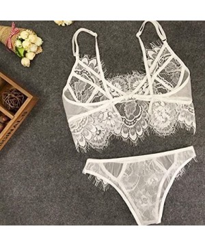 Baby Dolls & Chemises Sexy Lingerie Women Lace Dress Babydoll Underwear Nightwear Sleepwear G-String - White - CN1960DHQ3H