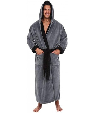 Robes Bath Robe for Unisex with Plush Cozy Fleece Robe with Hood Soft Comfy Warm Bathrobe with Double Pocket for Women Men - ...