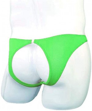 G-Strings & Thongs Men's Fashion Sretch G-String T-Back Micro Thong Briefs Underwear - Green - CG194TLQOIW