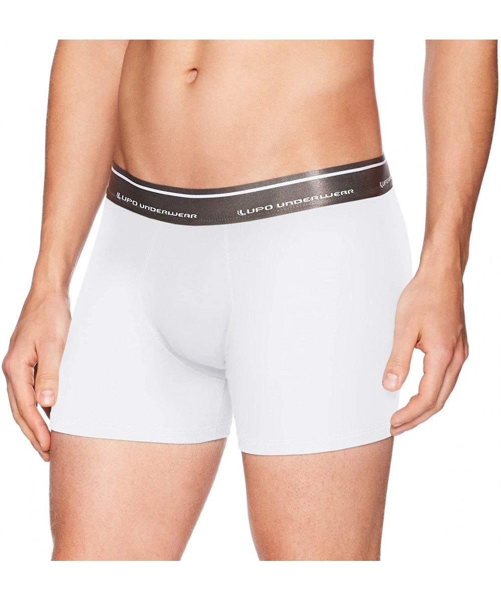 Boxer Briefs Men's Shiny Classic Stretch Cotton Boxer Briefs - White - CY17YUMHGG7