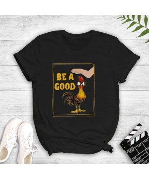 Nightgowns & Sleepshirts Women's Casual Loose Round Neck Short Sleeve Letter Print Top Blouse T-Shirt - A-black - CU19DLD2WDN