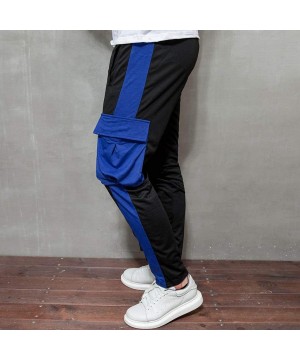 Thermal Underwear Mens Casual Joggers Color Block Running Pants Elastic Waist Sweatpants Tapered Trousers Slacks with Big Sid...