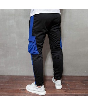 Thermal Underwear Mens Casual Joggers Color Block Running Pants Elastic Waist Sweatpants Tapered Trousers Slacks with Big Sid...