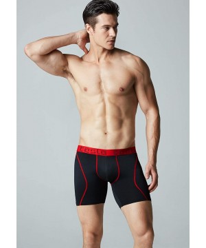 Boxer Briefs 2 Pack Men's Relaxed Stretch Cool Dry Performance Brief Mesh Underwear Trunk - Unique 2pack(mbu12) - Black Red/ ...