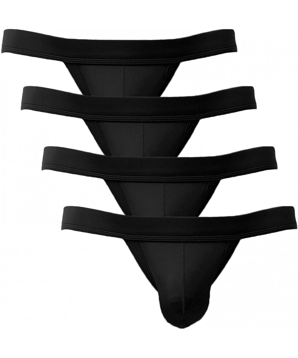 Briefs Men's Briefs Low Rise Bikini Underwear Bulge Enhancing - Black-4pack - CL186OYUY20