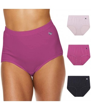 Panties Womens High Waisted Underwear Tagless Full Coverage Cotton Brief Panties for Women - Pebble / Rose Pink / D. Grey - C...