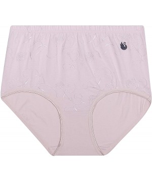 Panties Womens High Waisted Underwear Tagless Full Coverage Cotton Brief Panties for Women - Pebble / Rose Pink / D. Grey - C...