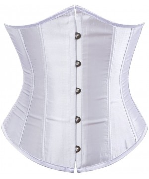 Shapewear Women's Fashion Sexy Vintage Underbust Corset Bustier Waist Cincher with G-String S-6XL - White - CH12H31DLBZ